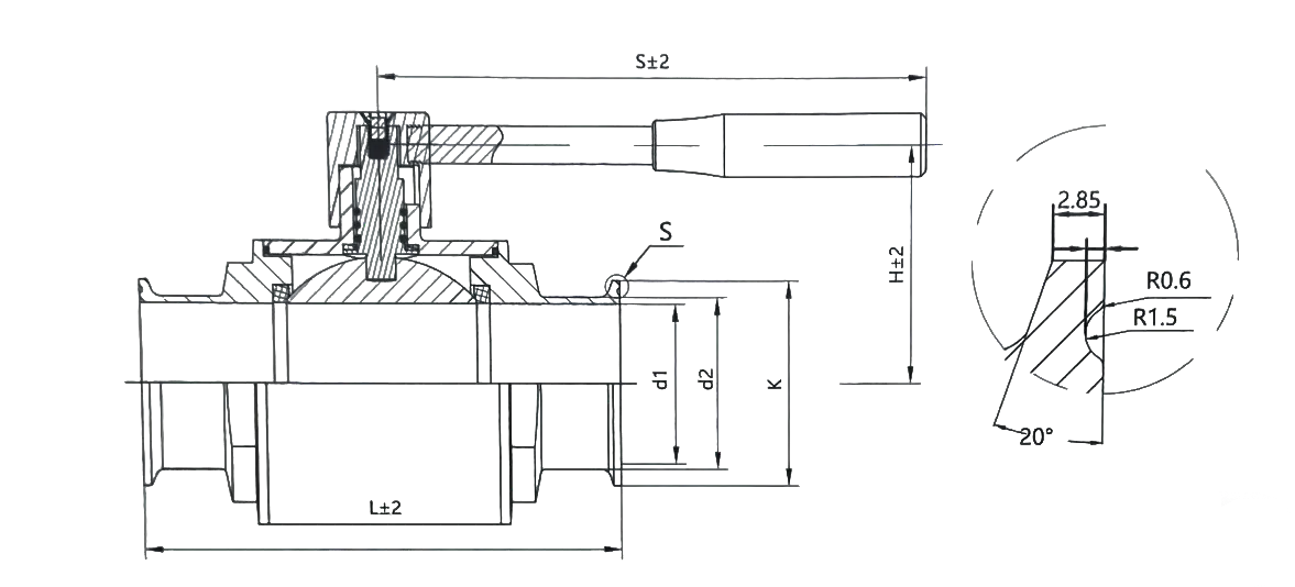 hygienic-forged-straight-through-ball-valve-outline