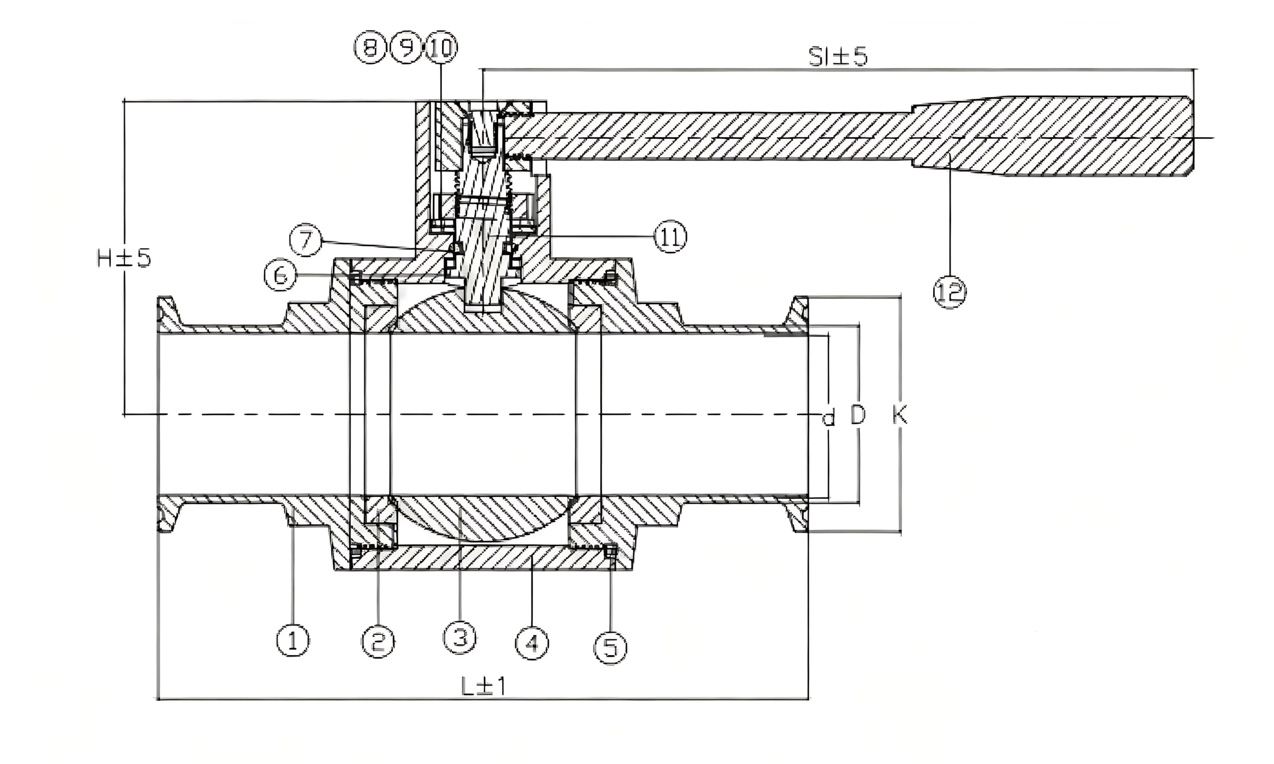 two-piece-thread-forged-fixed-ball-valve-outline